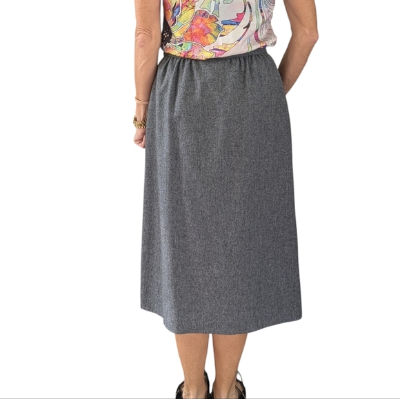 Vintage Pendleton Grey Wool Straight Pencil Retro Preppy Workwear Skirt Size 10 - Picture 3 of 8